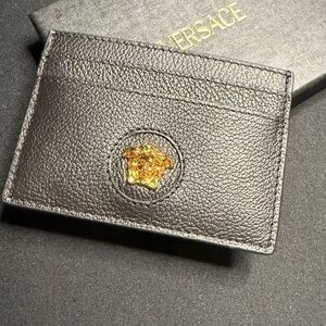 Versace Black and Gold Card Holder